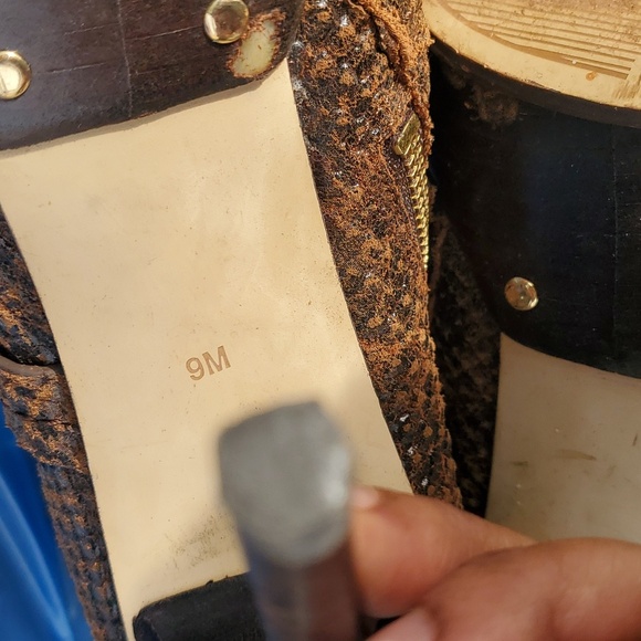 Michael Kors Women’s Stiletto High Heel Zip Up Boots Brown Snake Skin 9M - Picture 10 of 10